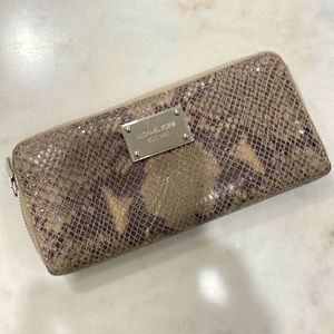 Michael Kors snakeskin zip wallet